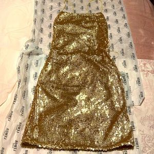 NWT Luxurious Gold Sequin Dress